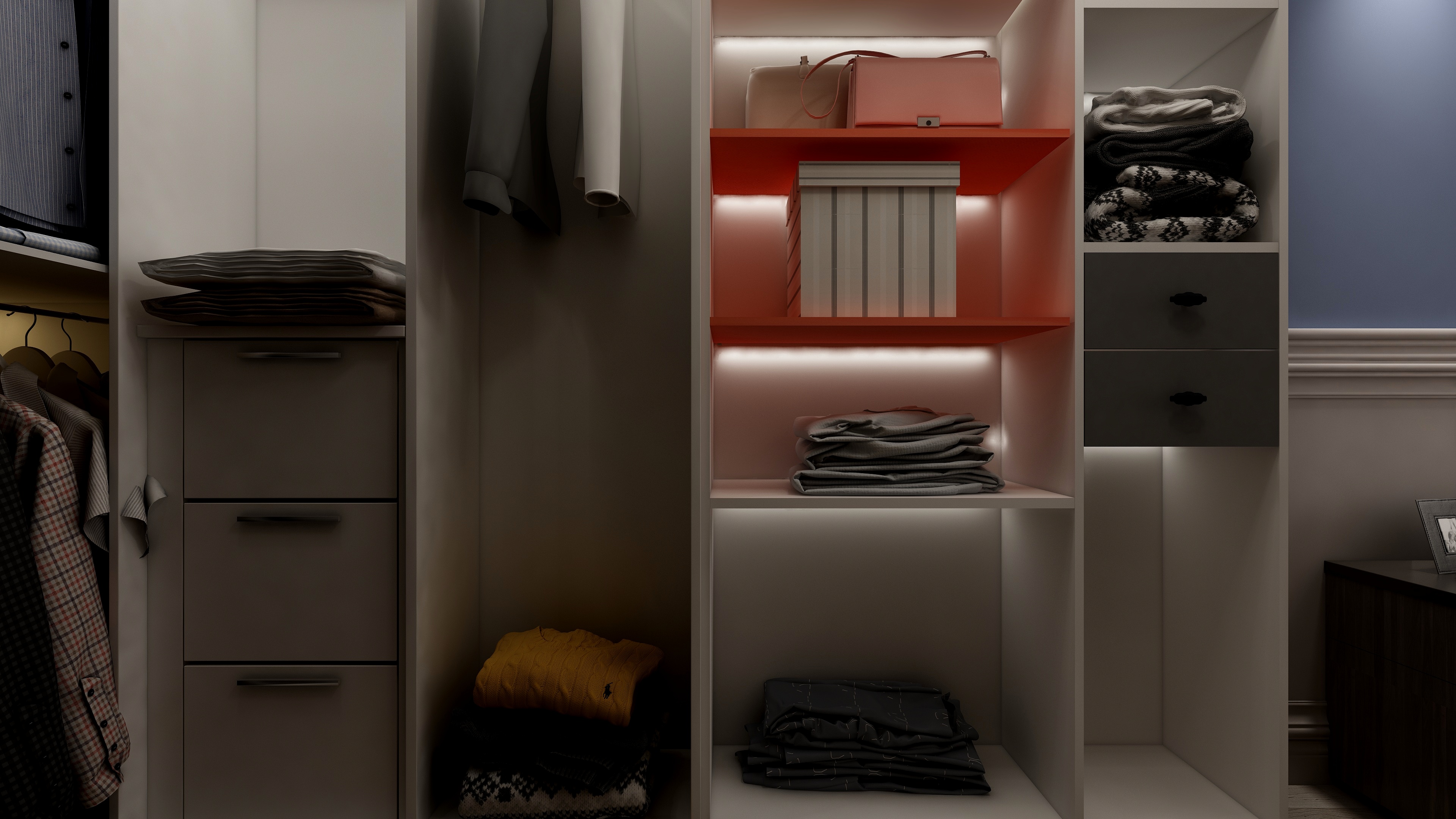 水木芸居设计-《沫染玉》一层步入式衣柜装修效果图第1张