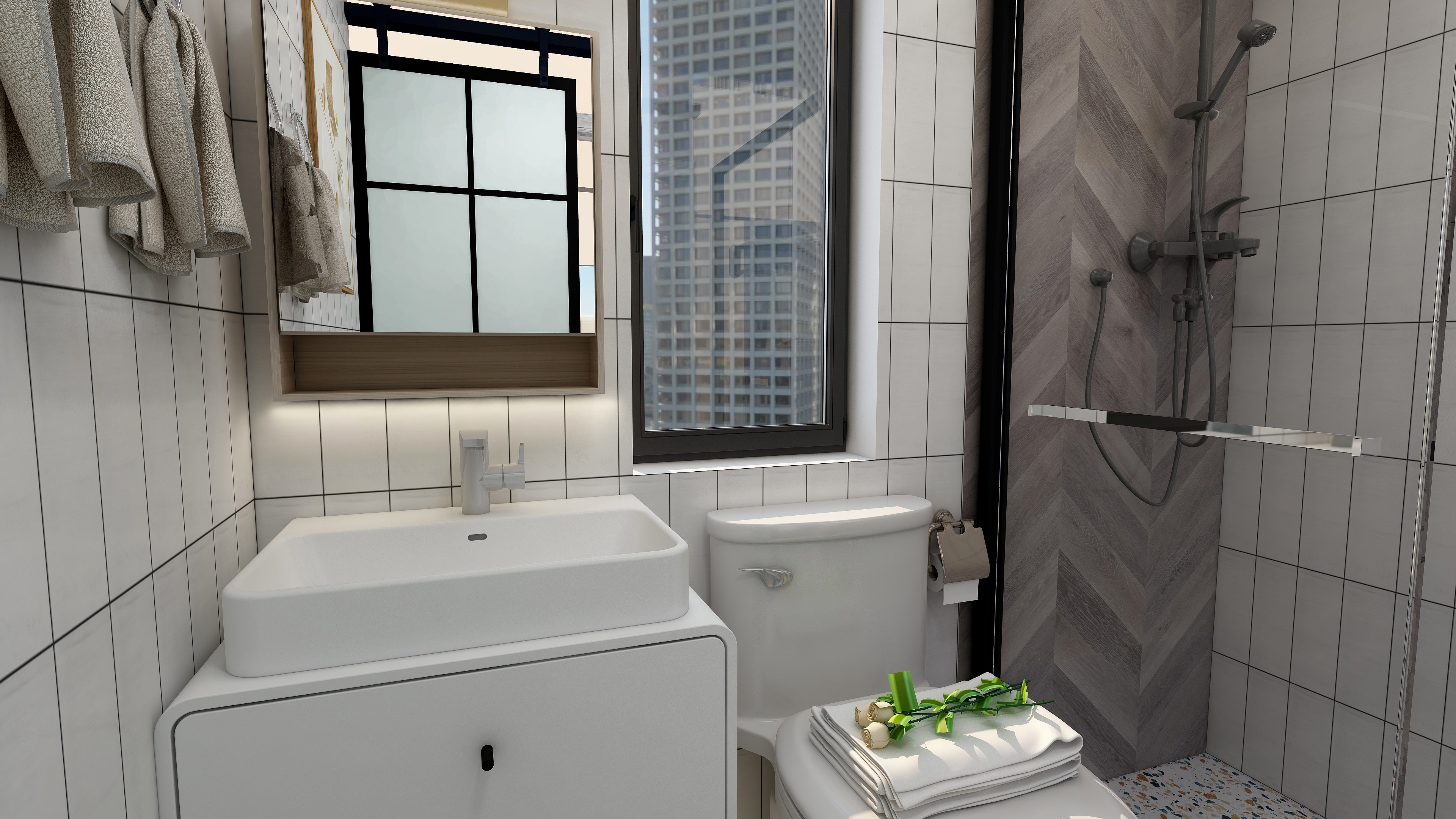 水木芸居设计-《沫染玉》一层卫生间装修效果图第2张