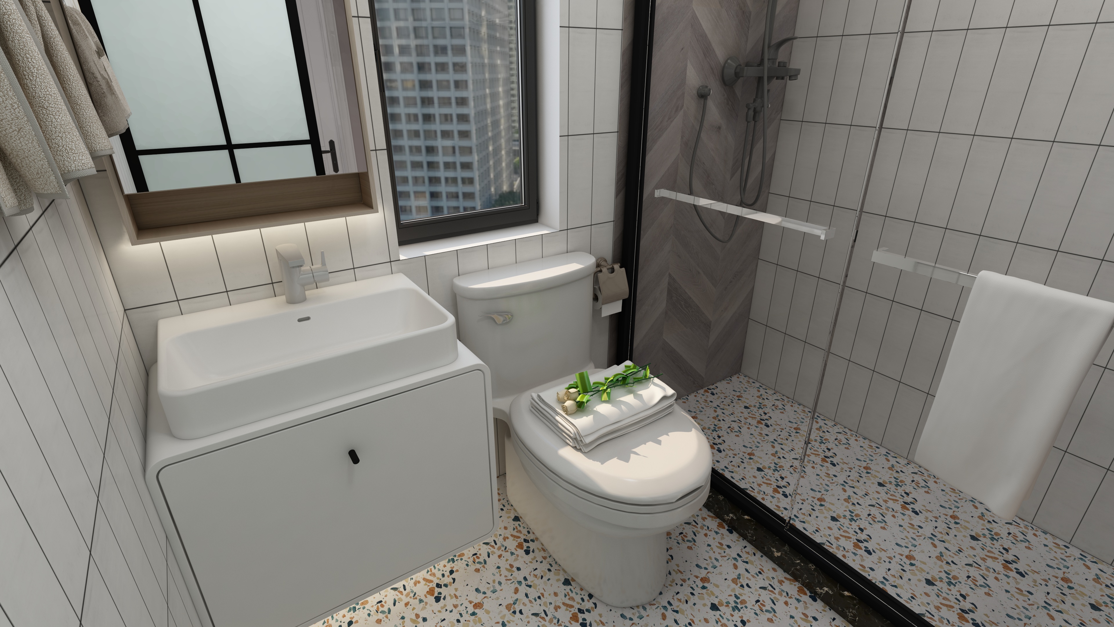 水木芸居设计-《沫染玉》一层卫生间装修效果图第1张