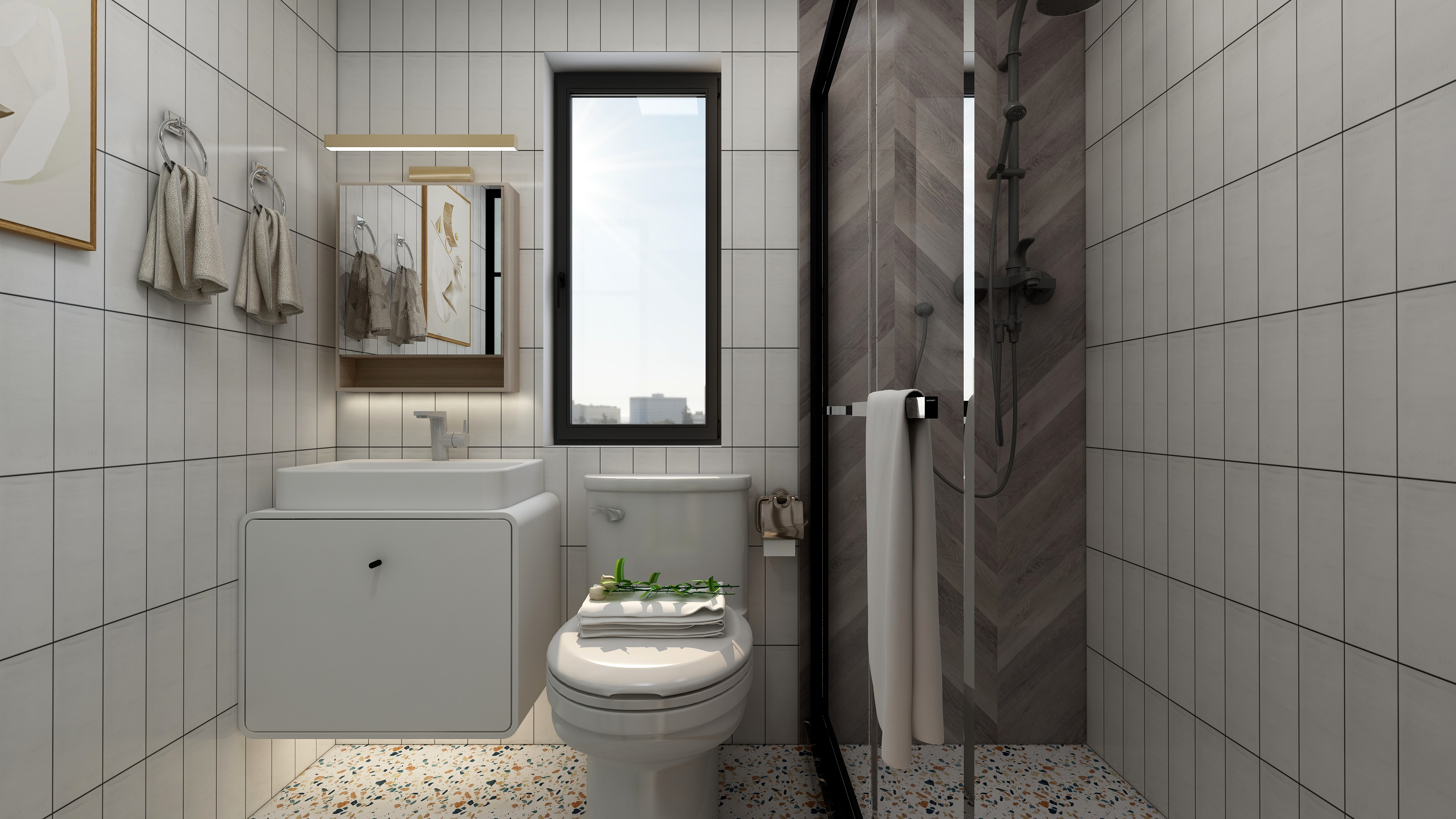 水木芸居设计-《沫染玉》一层卫生间装修效果图第3张