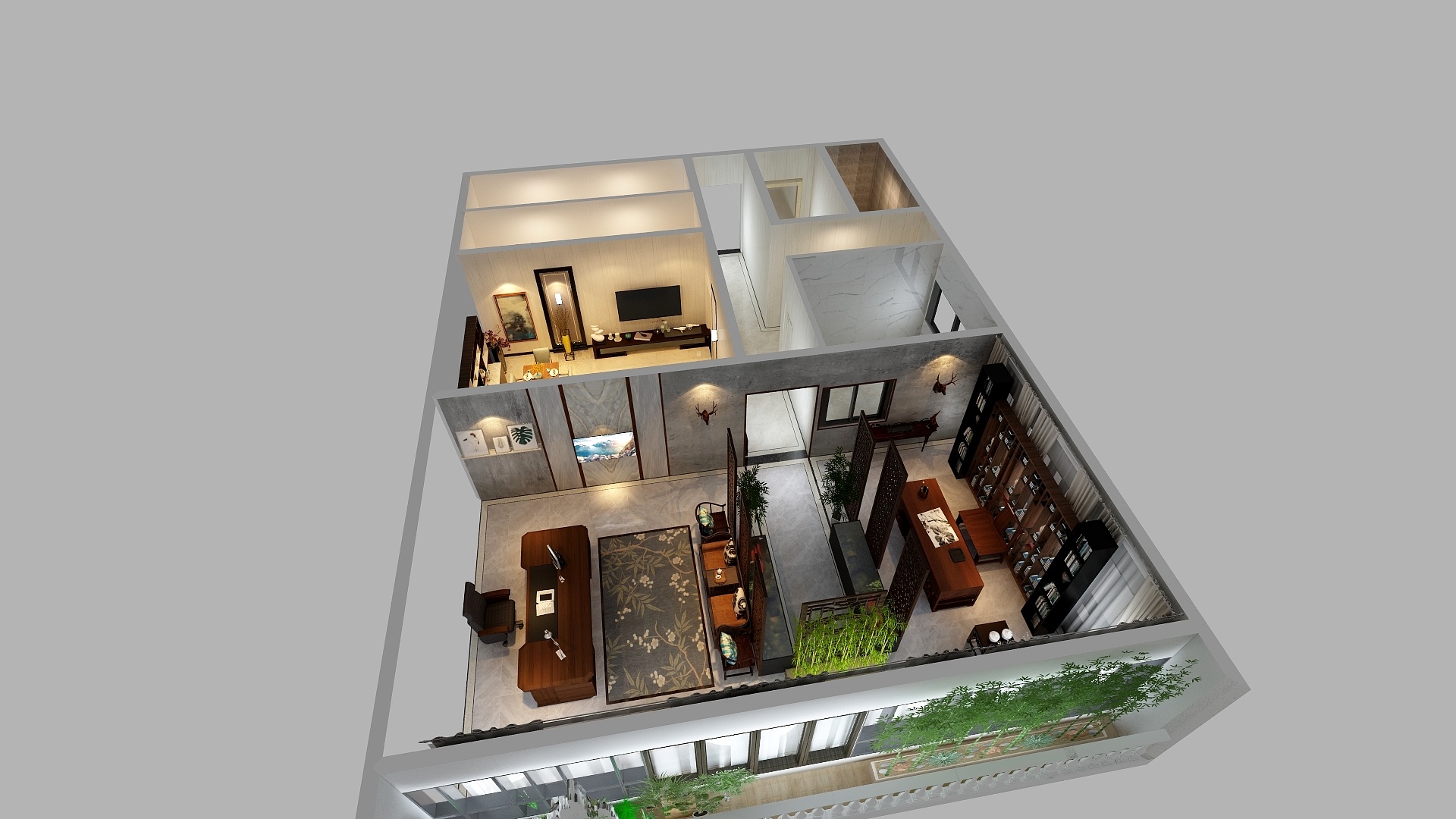 河南川渝装饰工程有限公司-禹州朱英利先生书画室改造工程-装修设计方案