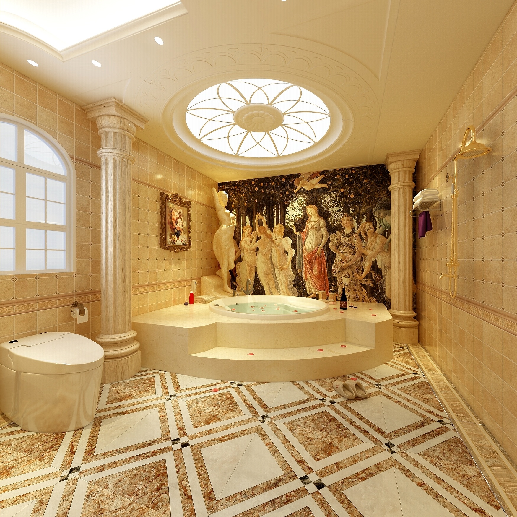 卡班-别墅-欧式一层卫生间装修效果图第3张