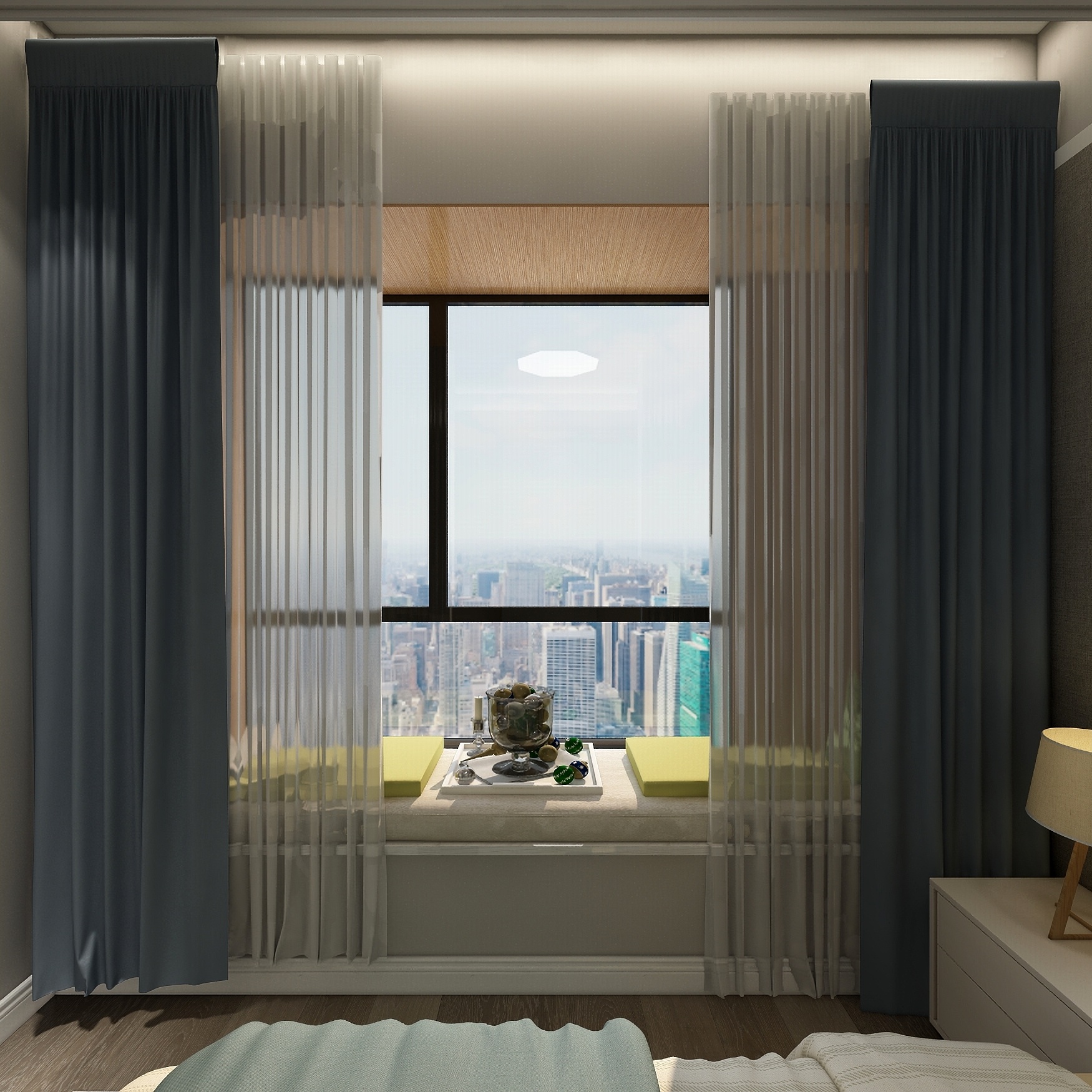 壹帆德品-146㎡现代四居一层次卧装修效果图第5张