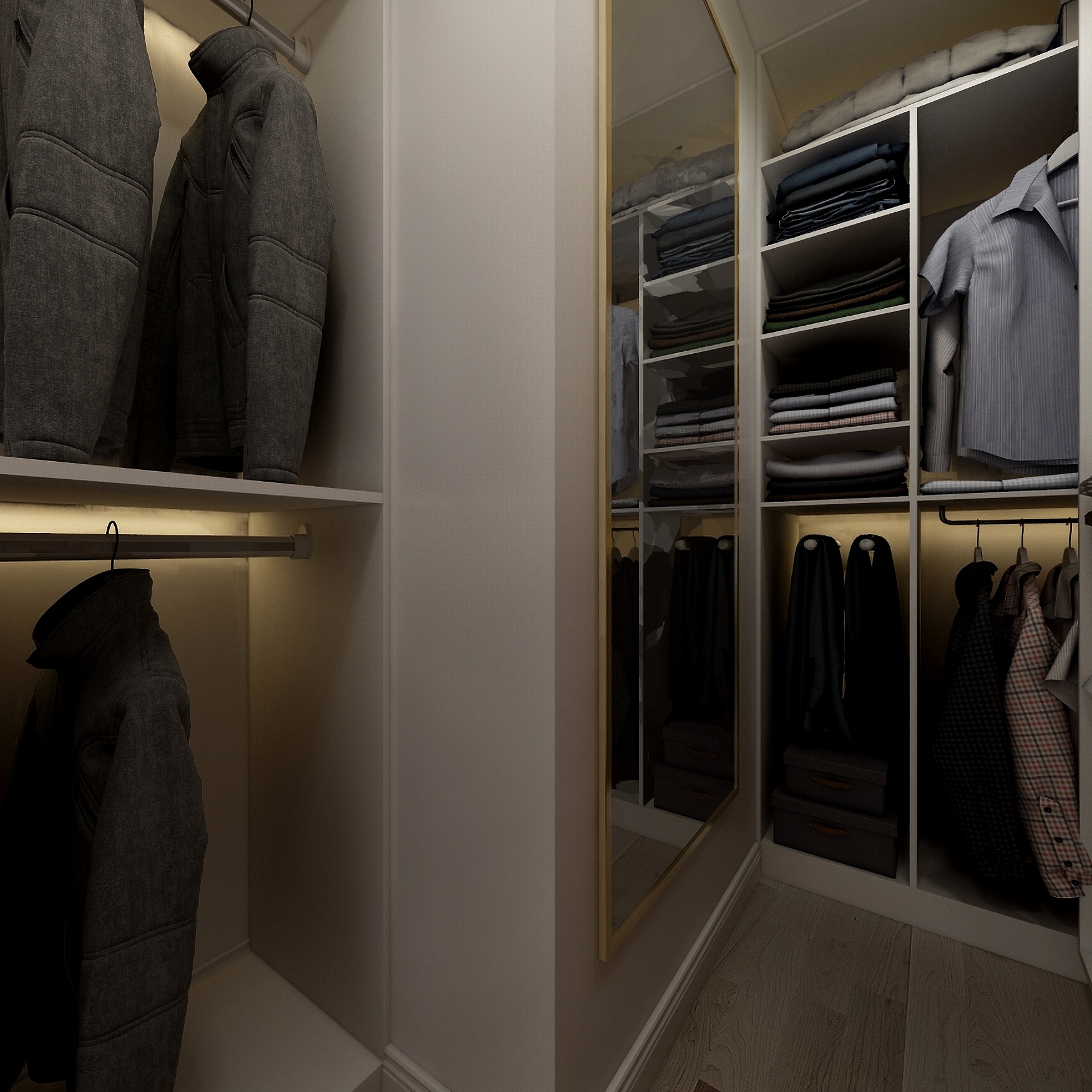 水木芸居设计-《沫染玉》一层步入式衣柜装修效果图第4张