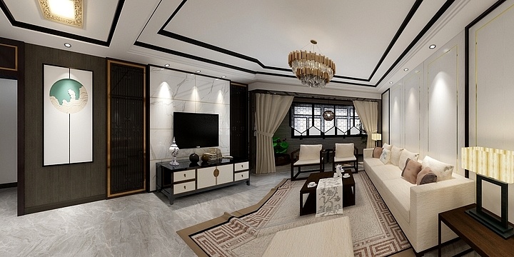 大猫设计工场-130平轻奢新中式-装修设计方案