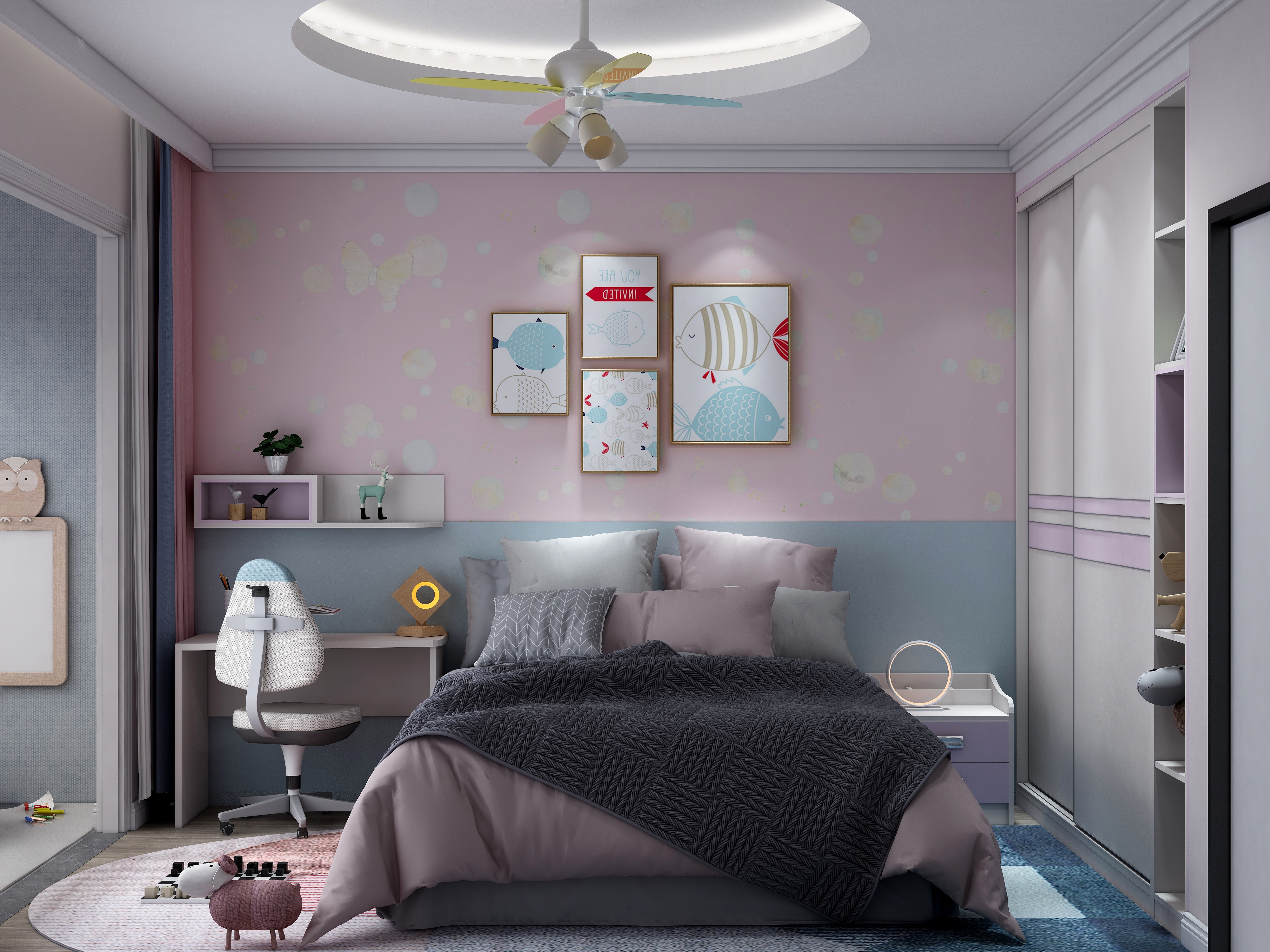 壹帆德品-146㎡现代四居一层儿童房装修效果图第1张