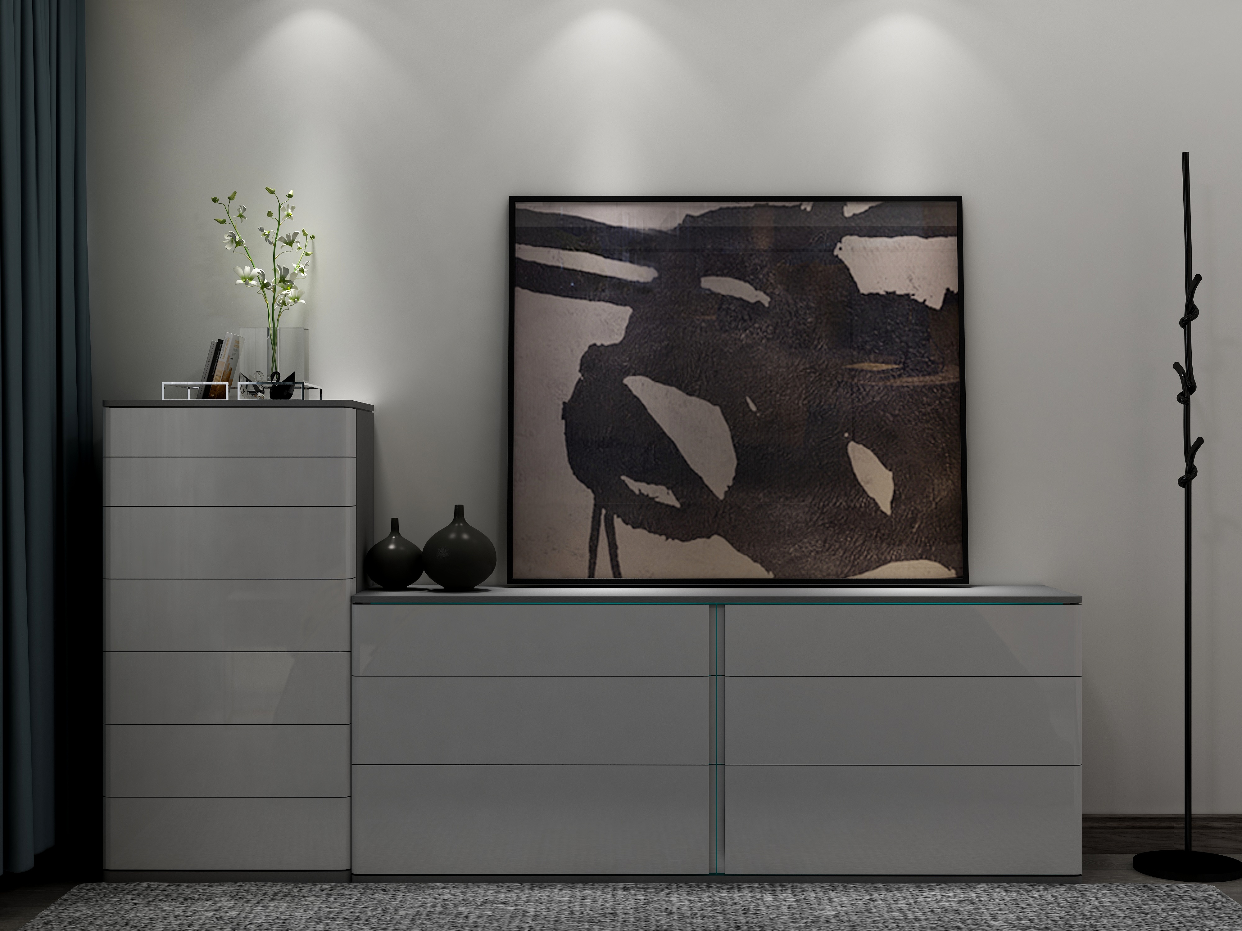 壹帆德品-146㎡现代四居一层主卧装修效果图第3张