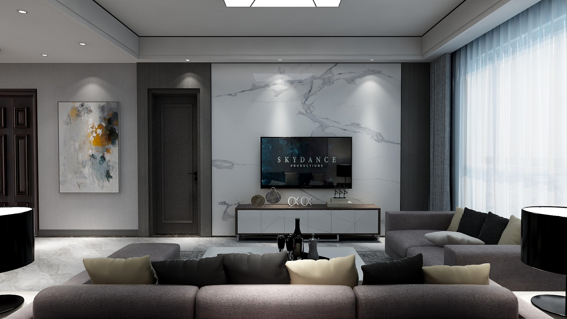 王家鑫-龙湾客厅001-装修设计方案