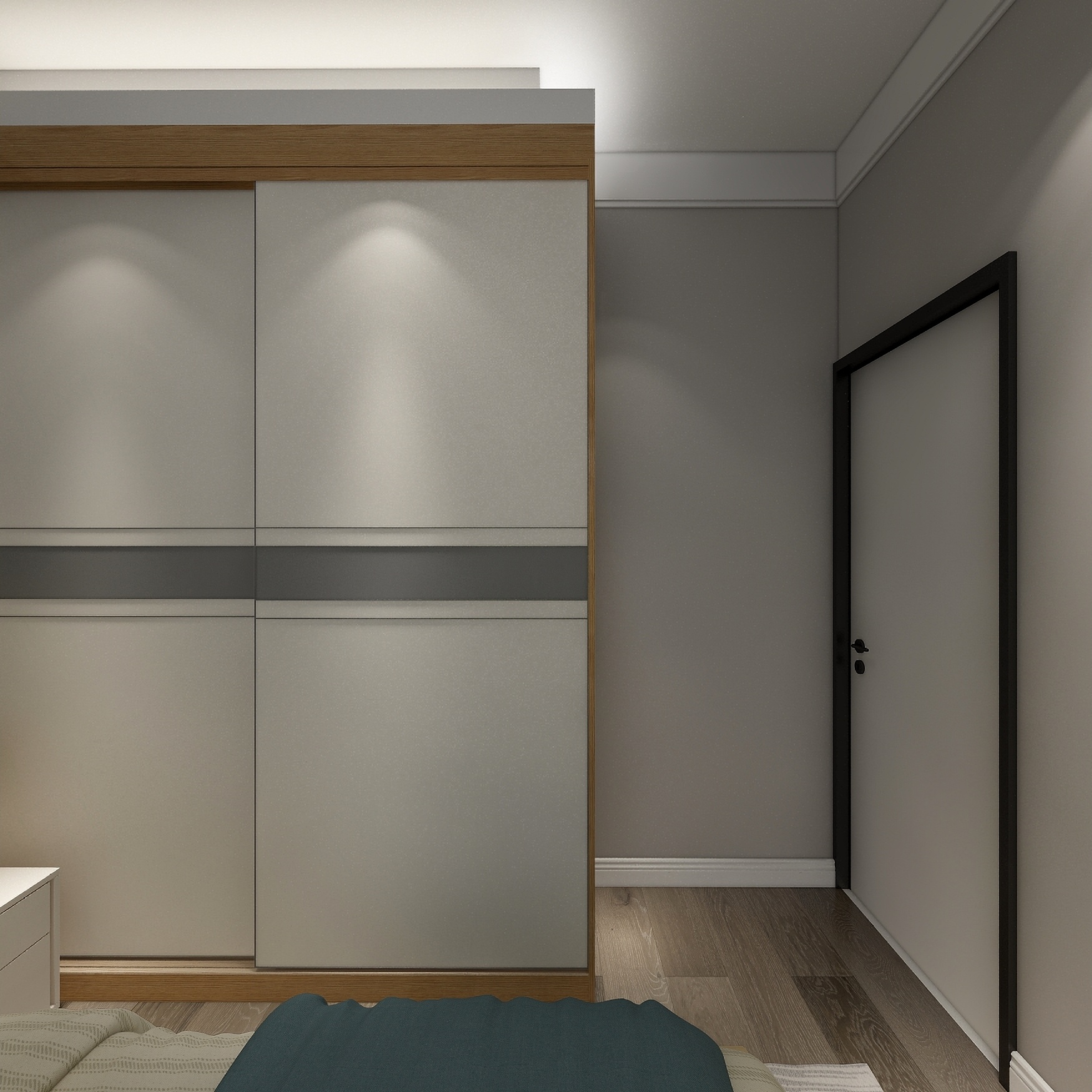 壹帆德品-146㎡现代四居一层次卧装修效果图第4张