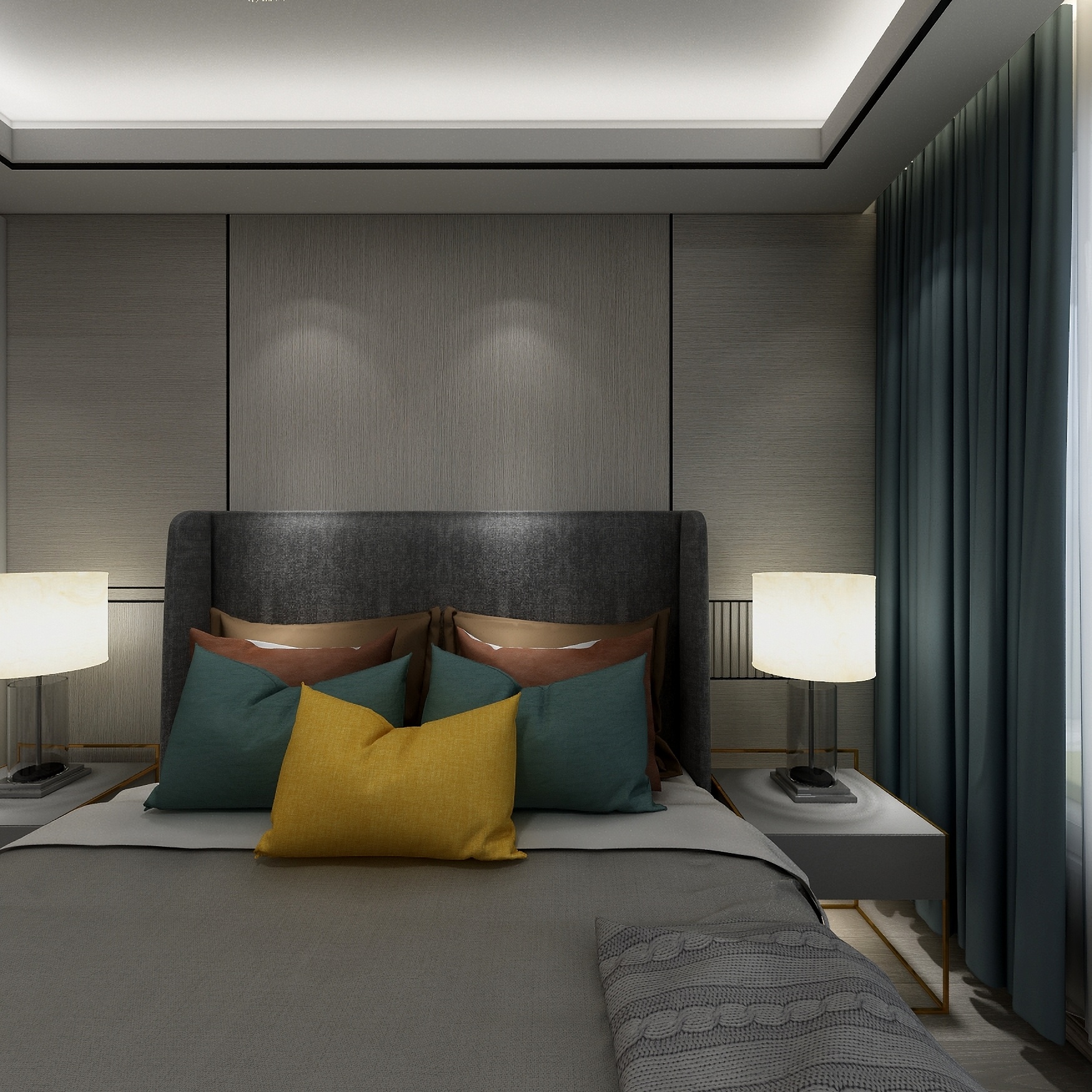 壹帆德品-146㎡现代四居一层主卧装修效果图第5张