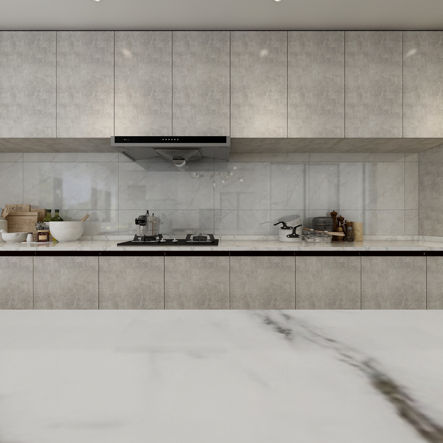 酷家乐优秀设计频道-148㎡现代极简别墅四居一层厨房装修效果图第3张