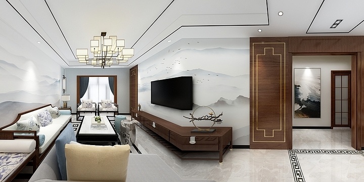 森浩装饰吴诺-新中式130户型-装修设计方案