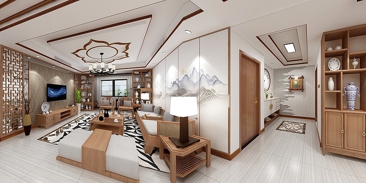 老剑设计-新中式大公馆设计方案-装修设计方案