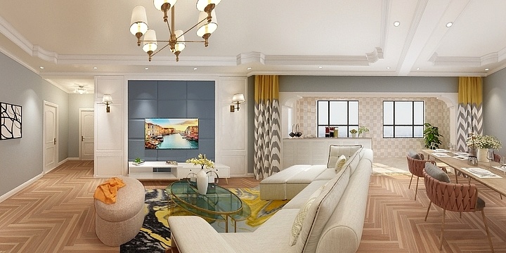 设计师徐曼-温莎郡141.00㎡5#E3户型3室2厅2卫1厨-装修设计方案