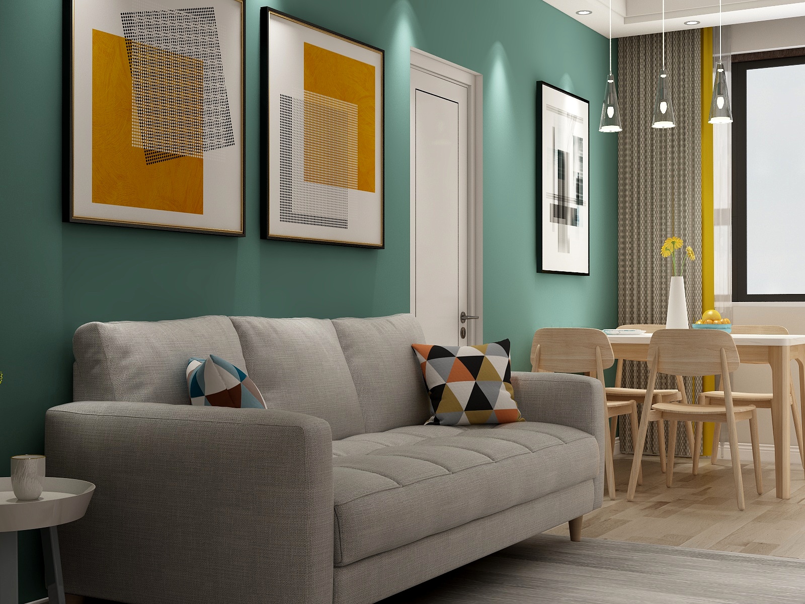 子粲设计-46方北欧一居装修效果图