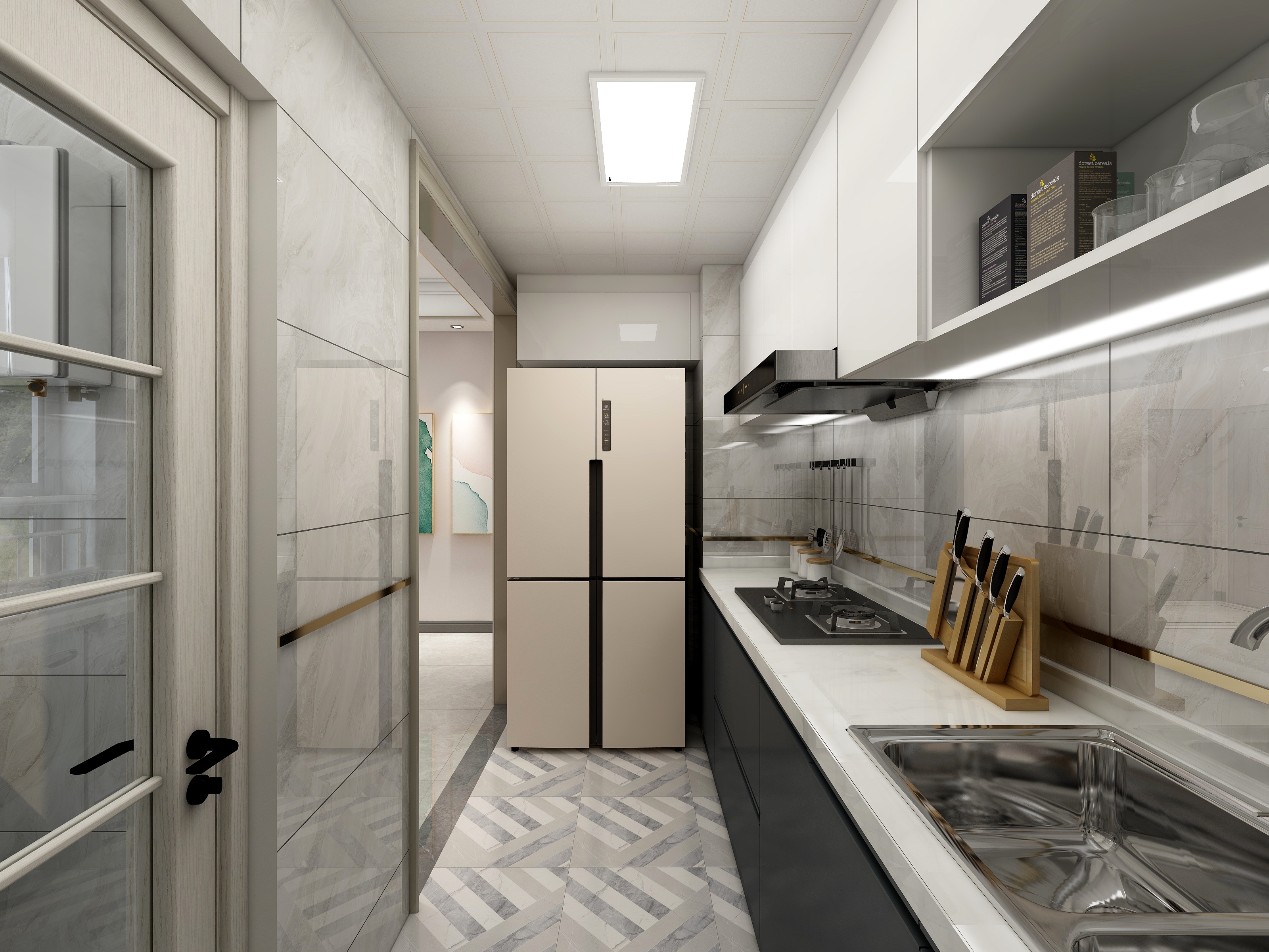 湛智华-轻奢76平2房装修效果图