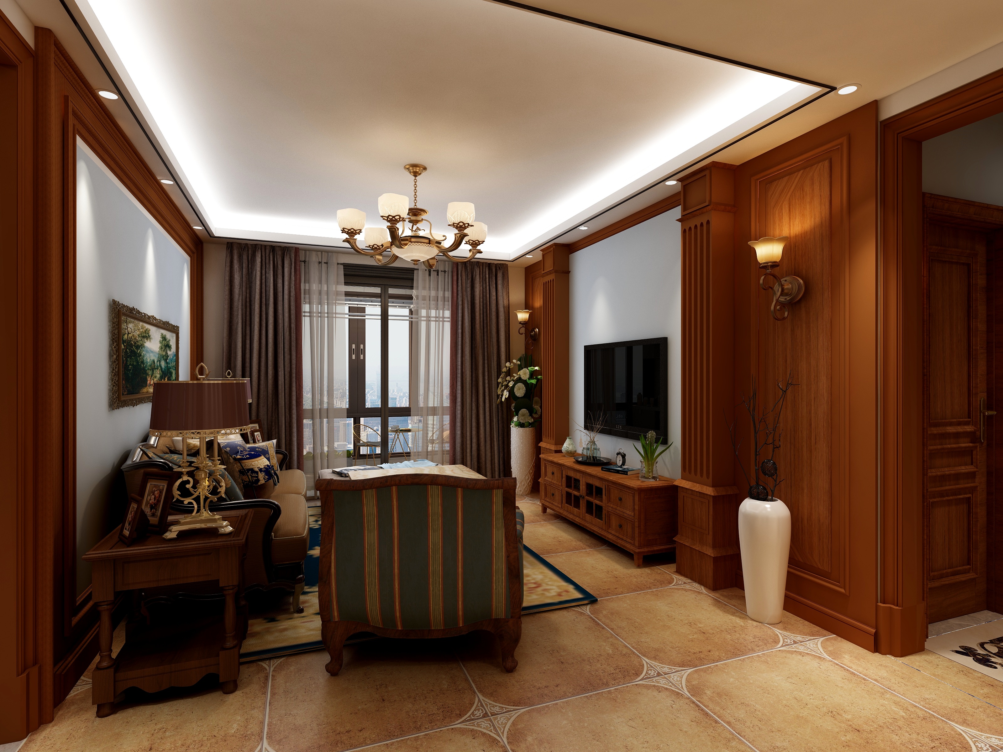 吴亮人在旅途-合肥国贸天悦赵女士家装（美式）-装修设计方案