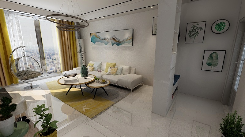 倪哈哈-首创・花屿岸83.81㎡F户型3室2厅1卫1厨-装修设计方案