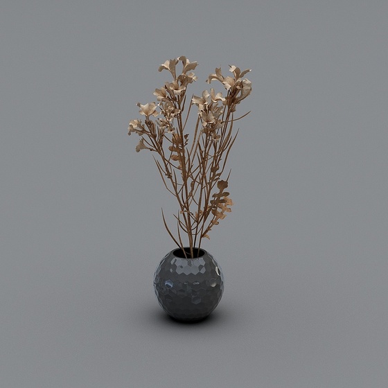 Modern Minimalist Flowers,Flower,Black+Earth color+Gray