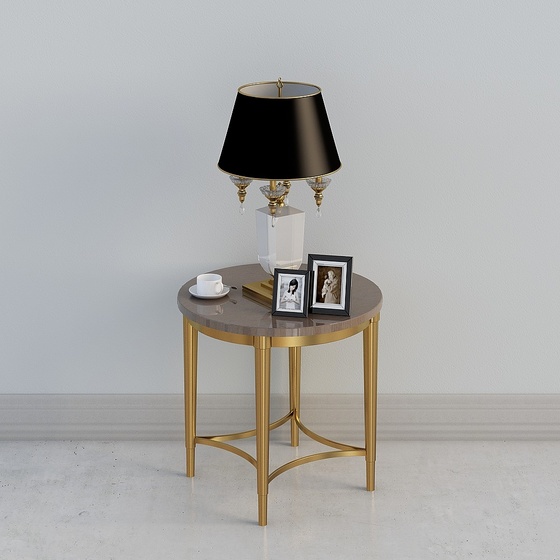 Neoclassic Side Tables,Brown+Black