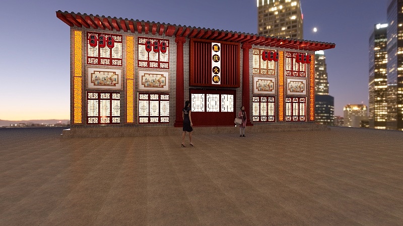 纯设计效果图工作室-火锅-装修设计方案