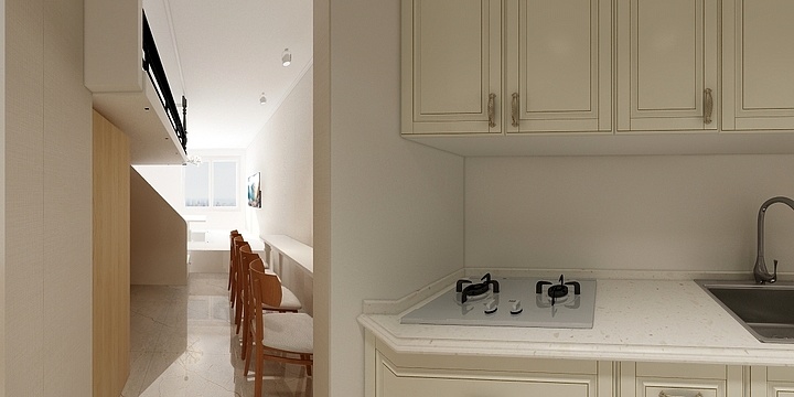 廊坊万景装饰工程有限公司-大运河孔雀城钻石湾30.00㎡30平平层户型1室1厅1卫1厨-装修设计方案