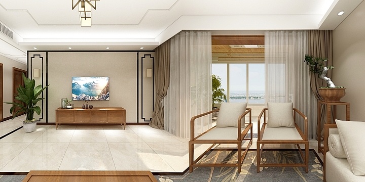 相锦鲤-永利国际-133㎡(新中式)-装修设计方案