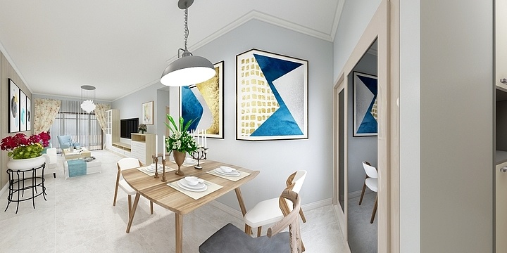 刘阳斌-名居广场1栋0304户型简欧-装修设计方案