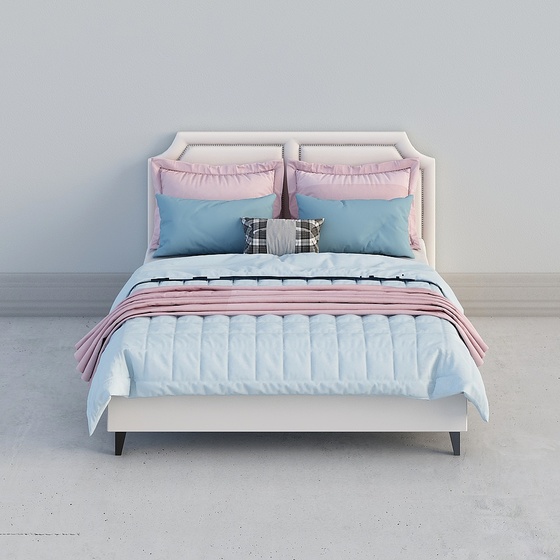 Modern Luxury American Twin Beds,Twin Beds,Blue,King 1.9m