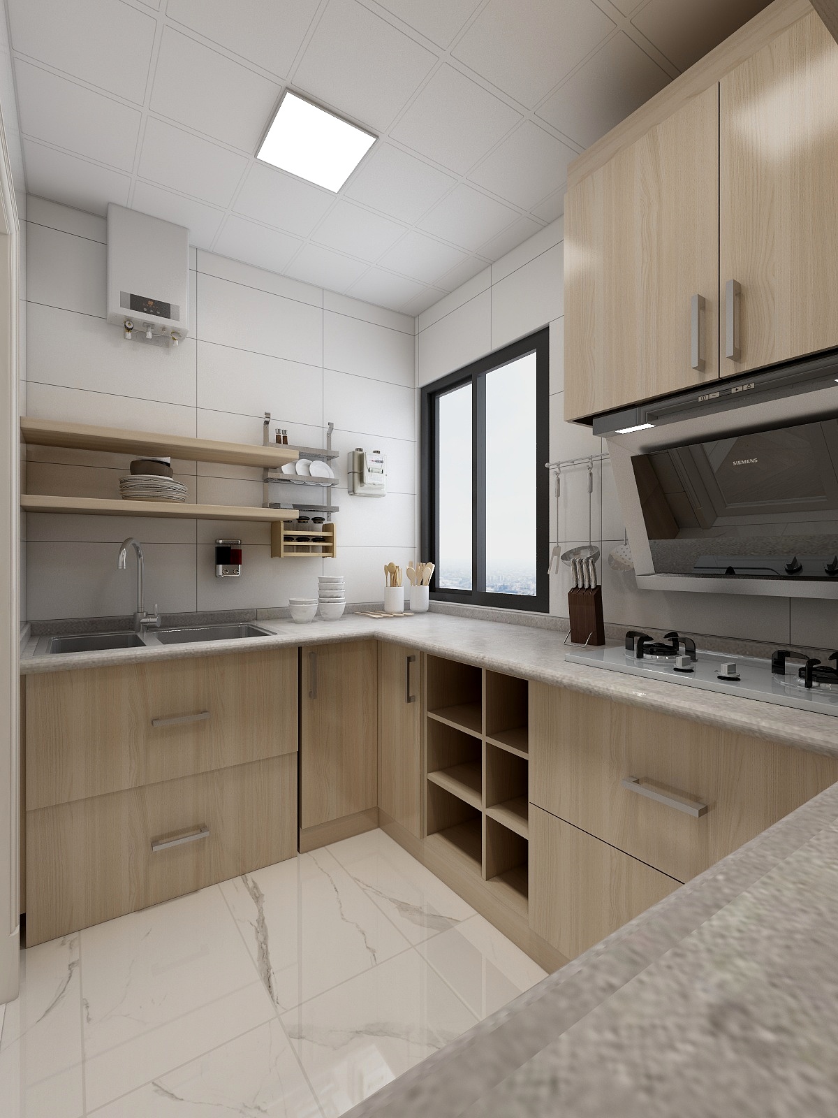 林涵勉-83㎡北欧两居一层厨房装修效果图第1张