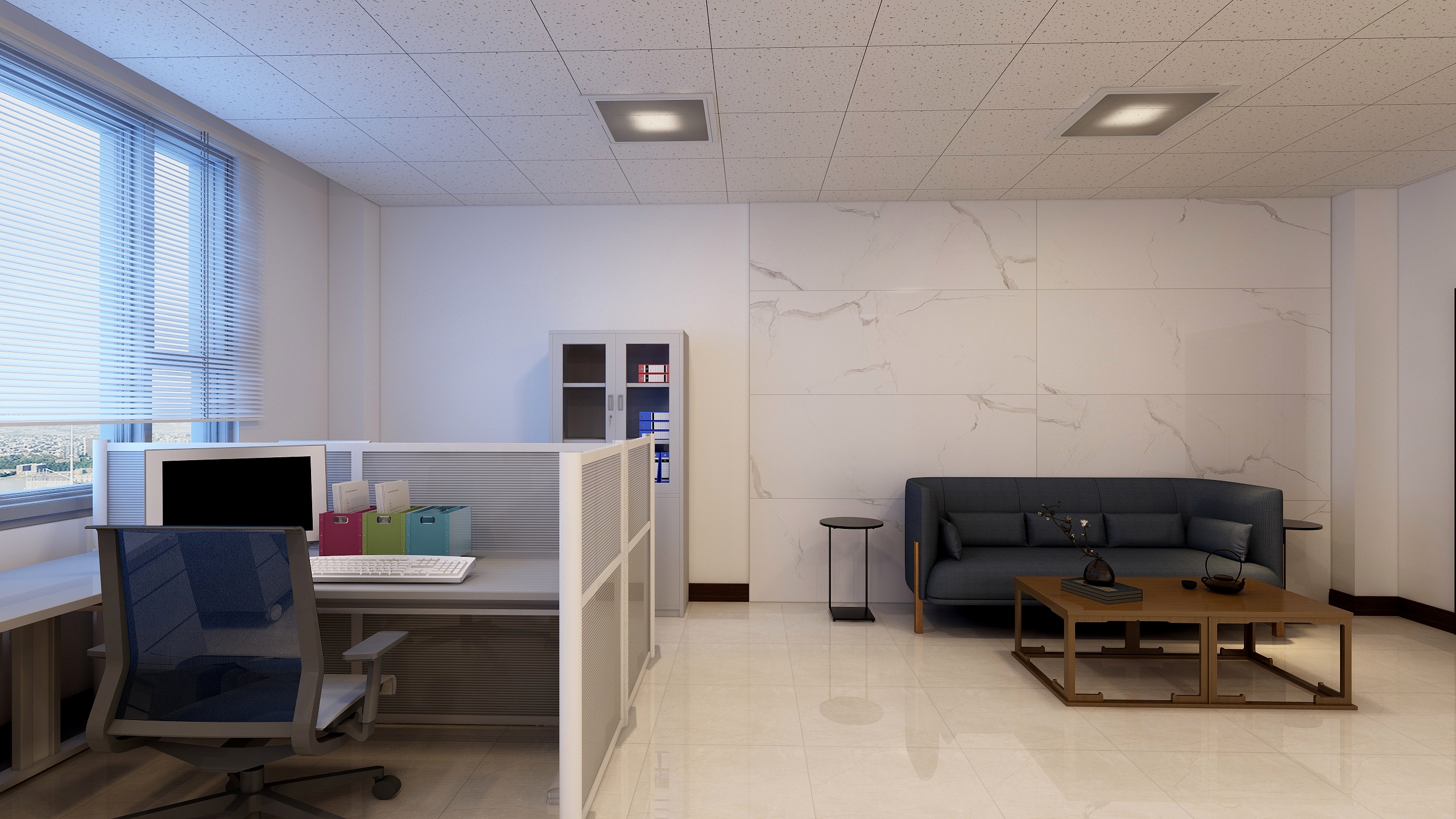 SHINAGAWA-三楼6人组办公室第四方案集中放-第三套-装修设计方案