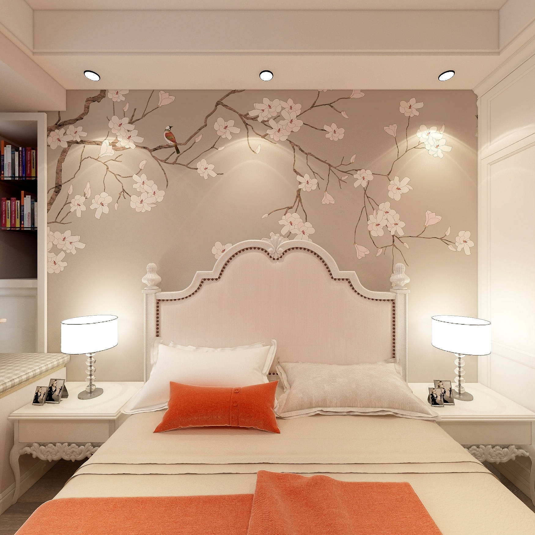 刘春伟-125方简美三居一层次卧装修效果图第1张