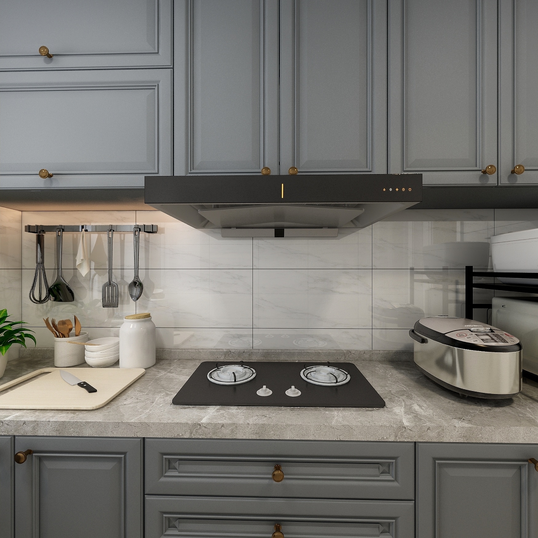 刘春伟-125方简美三居一层厨房装修效果图第1张