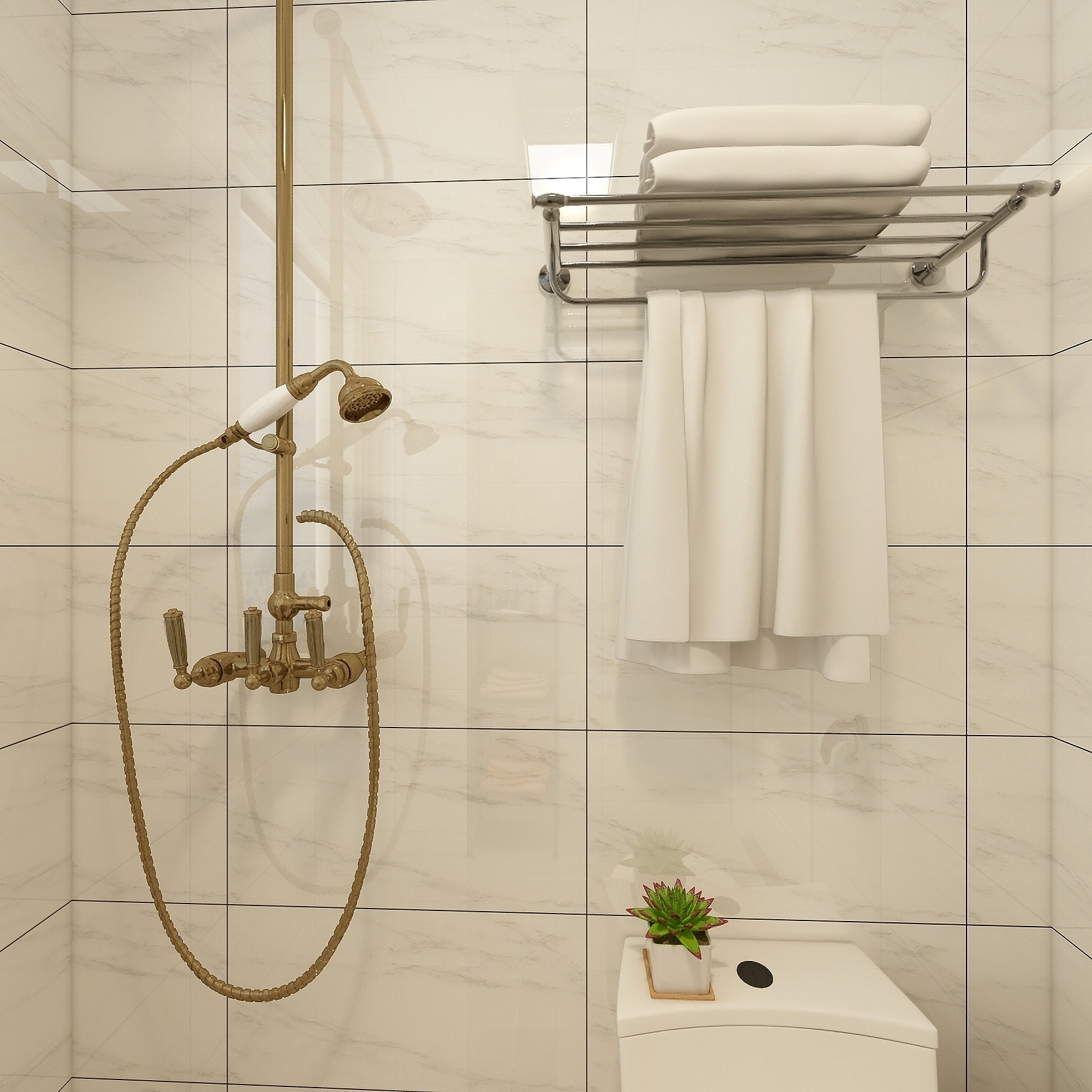 刘春伟-125方简美三居一层卫生间装修效果图第1张