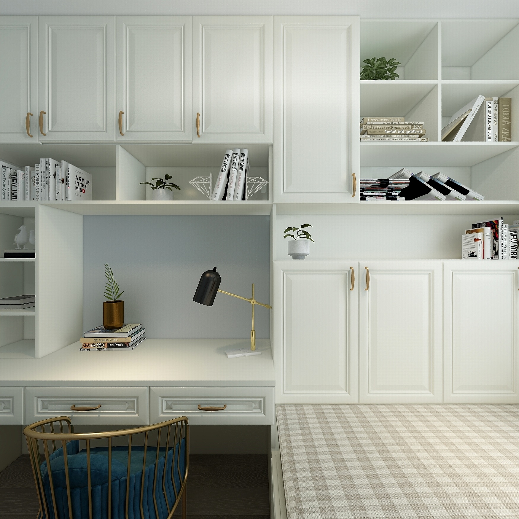 刘春伟-125方简美三居一层书房兼客房装修效果图第1张