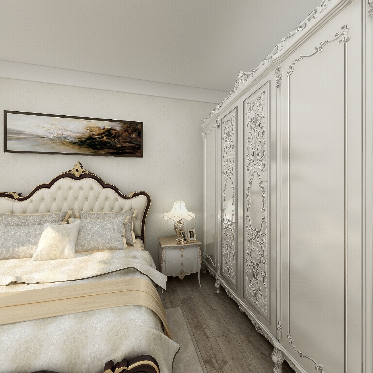 aolifer-96方欧式两居一层主卧装修效果图第3张