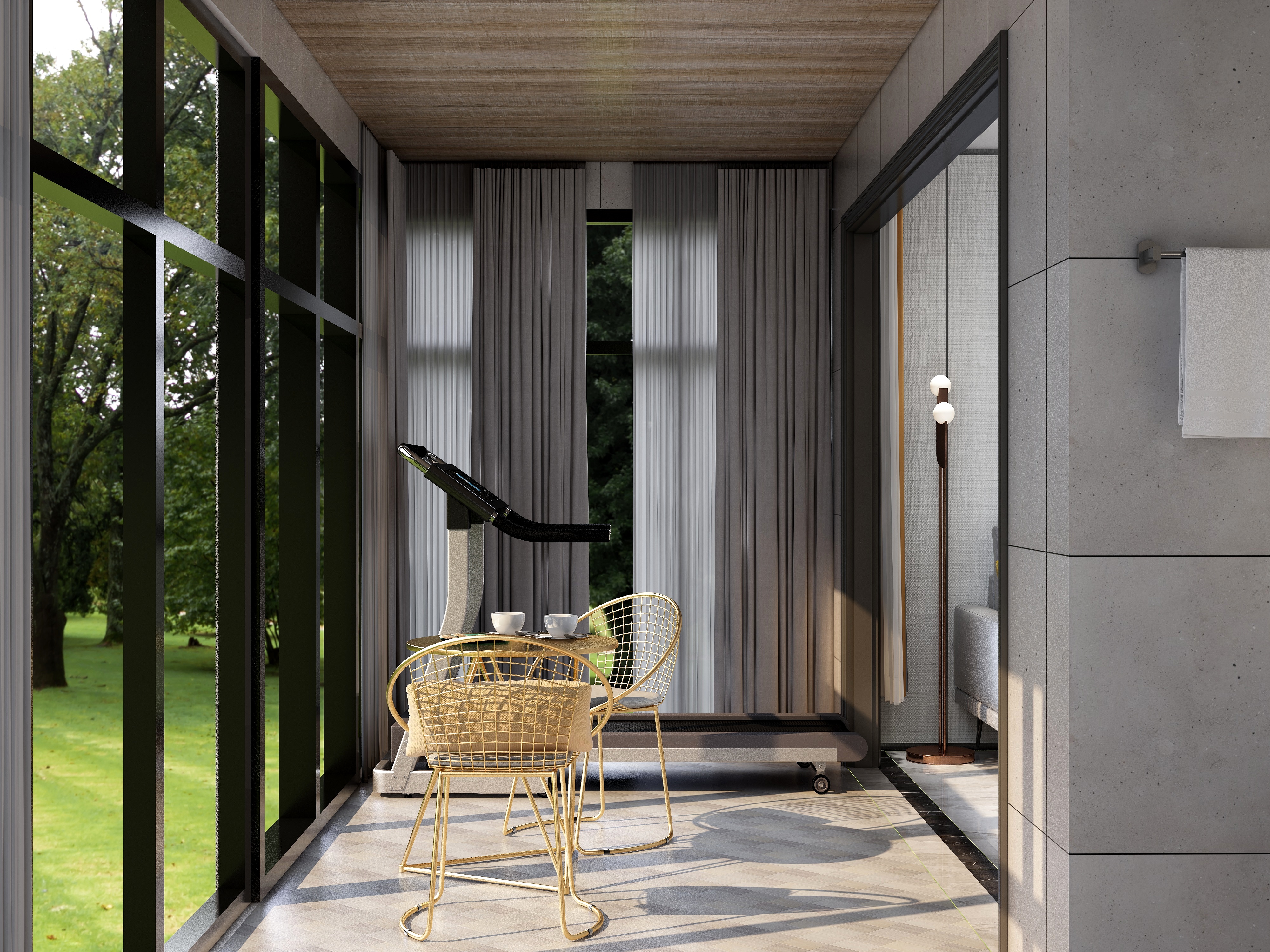 壹帆德品-146㎡现代四居一层阳台装修效果图第2张