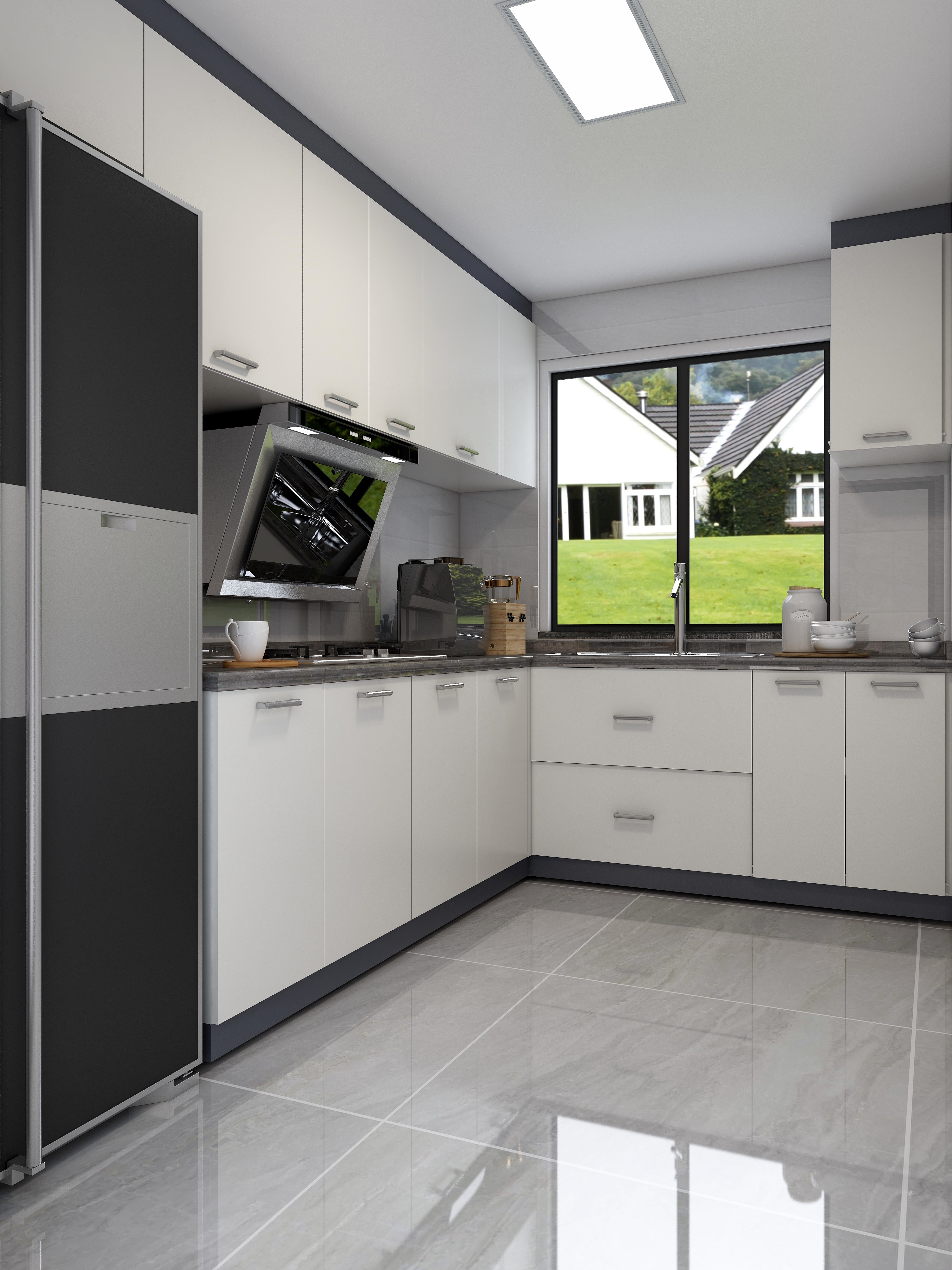 壹帆德品-146㎡现代四居一层厨房装修效果图第1张