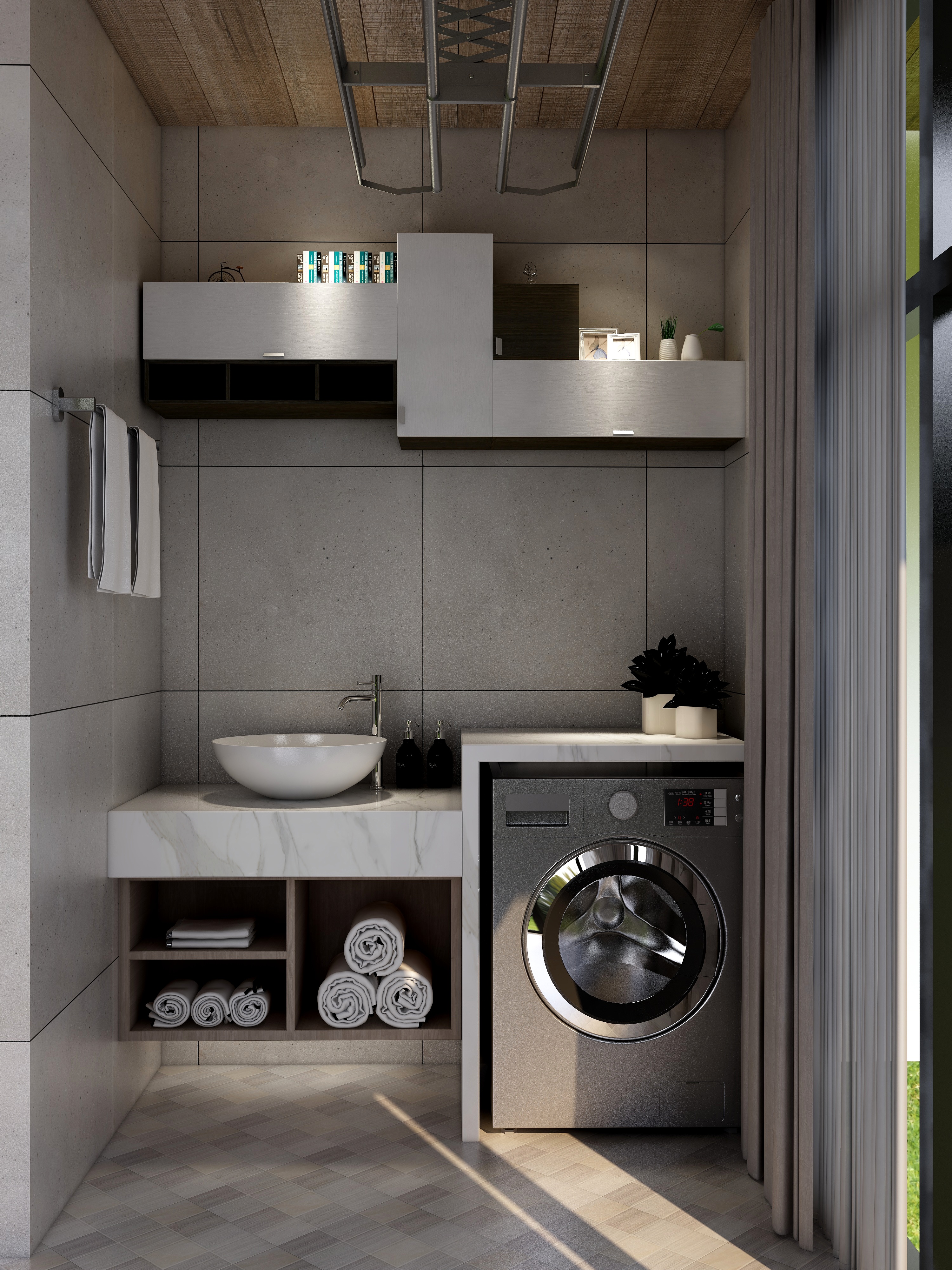 壹帆德品-146㎡现代四居一层阳台装修效果图第1张