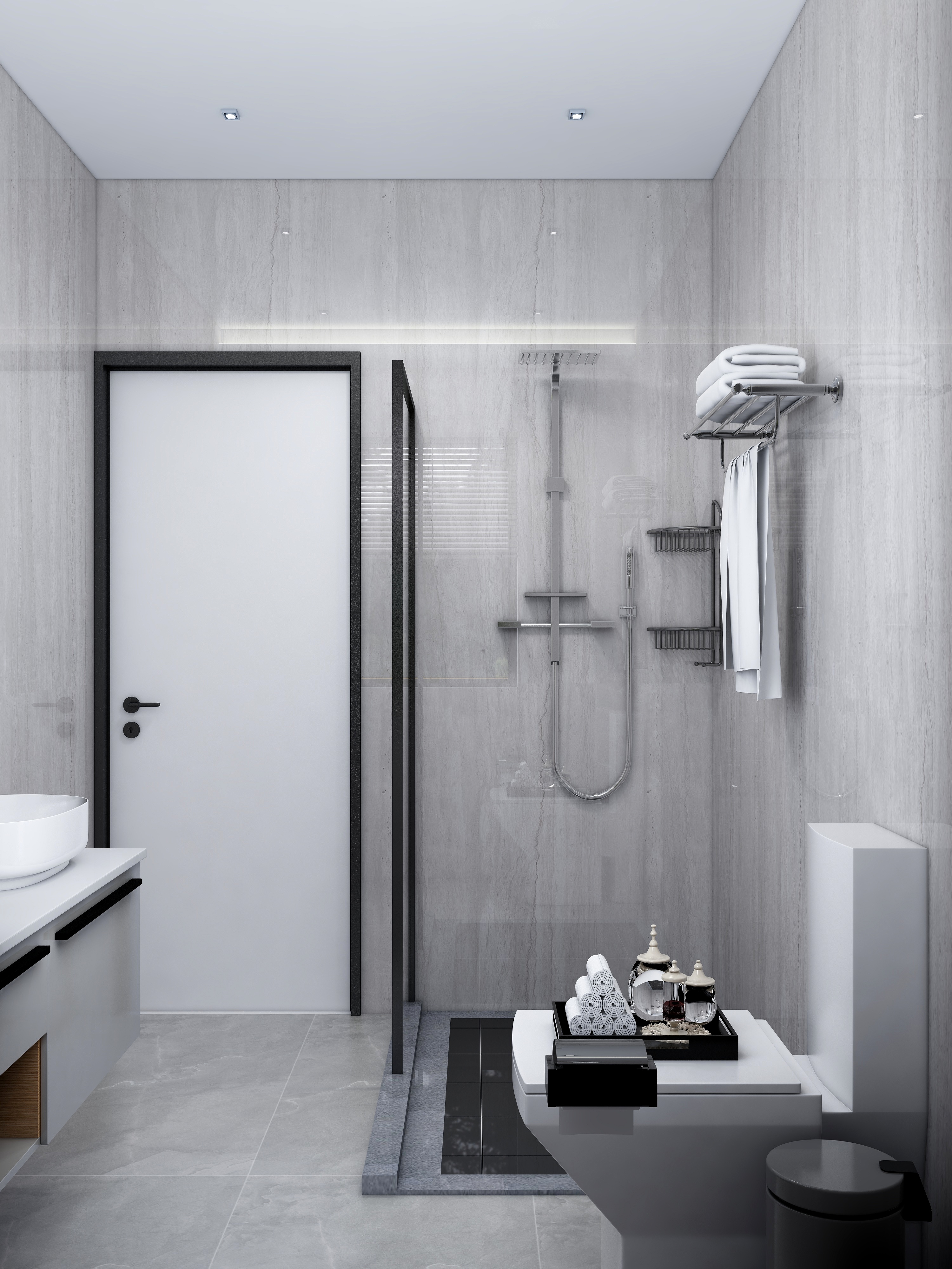 壹帆德品-146㎡现代四居一层卫生间装修效果图第1张