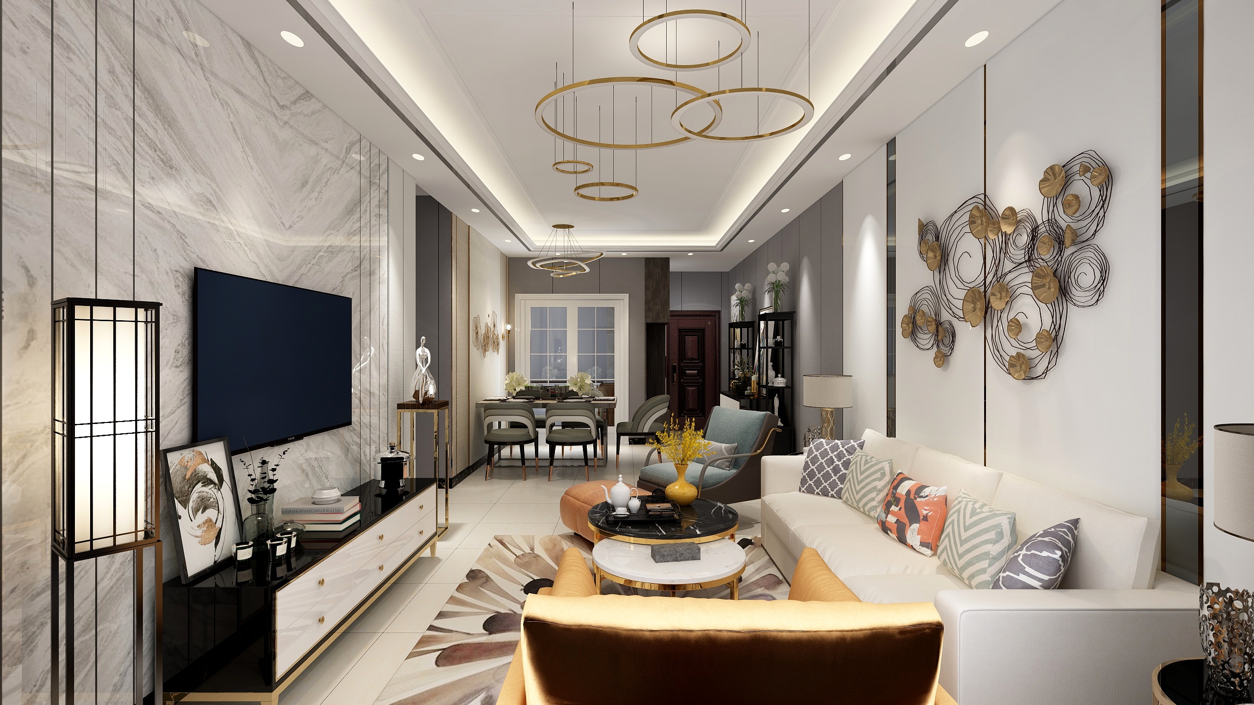 大网子-香颂诺丁山（A-1#）A户型-现代风格-高档-装修设计方案