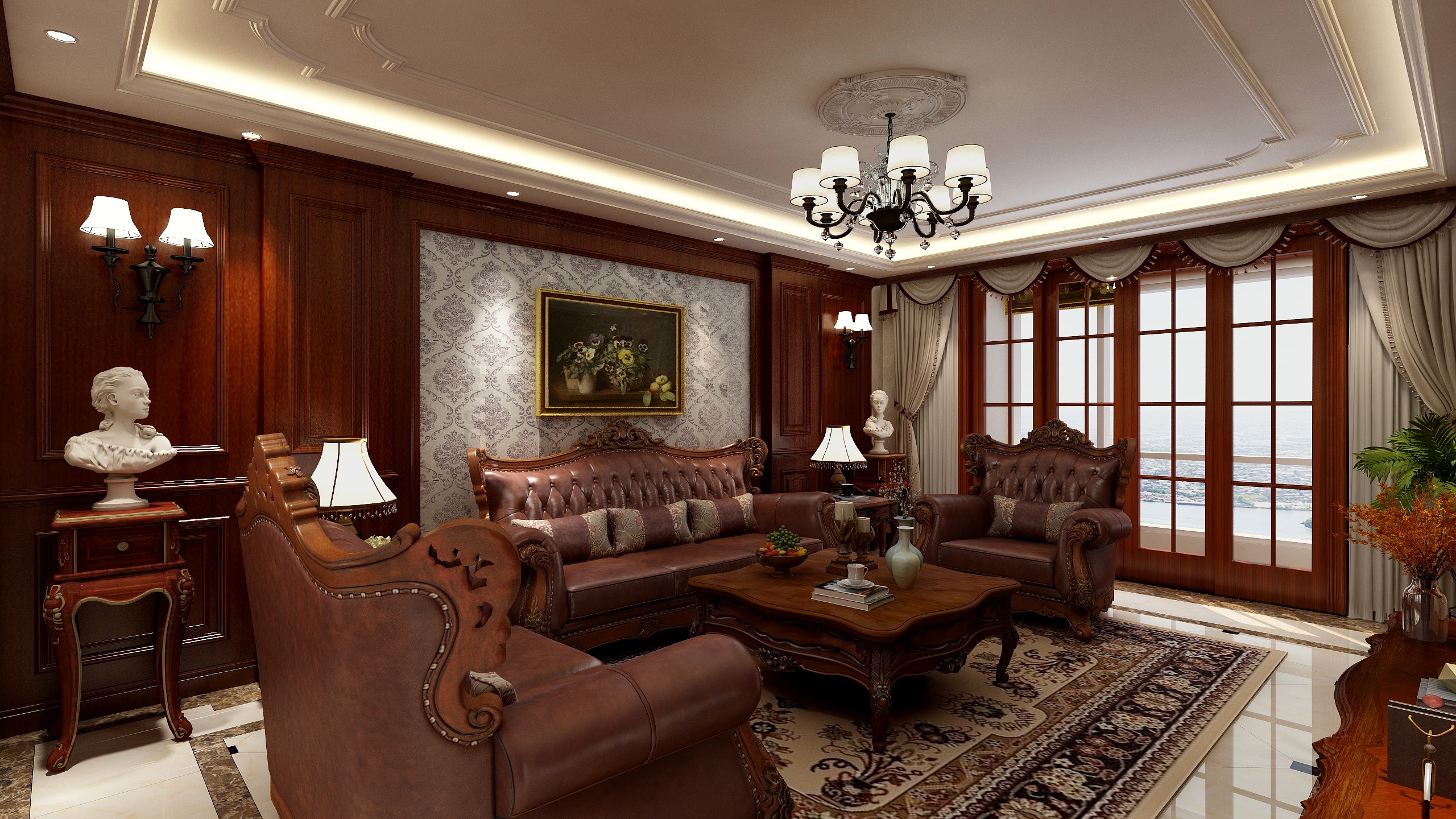 饶工设计-高密黄金花园美式风格巴老师-装修设计方案