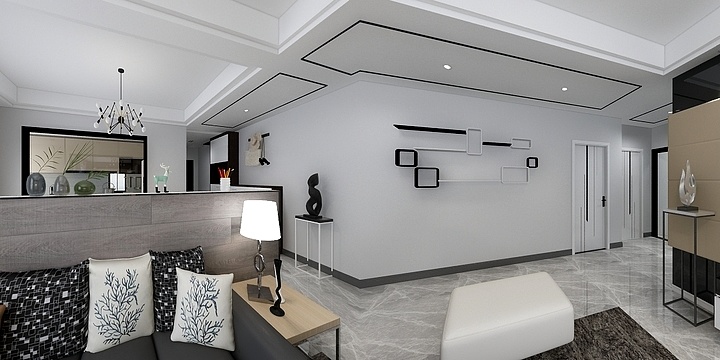 清晨點支烟-太子湖畔星苑刘总黑白灰-装修设计方案