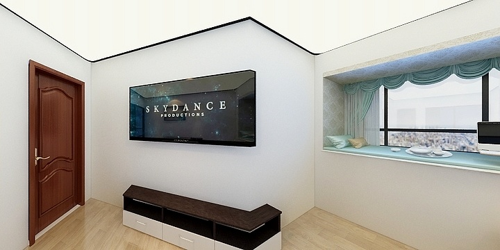 L设计效果图-江桥万达广场NO公寓12号户型6室2卫2厨-装修设计方案