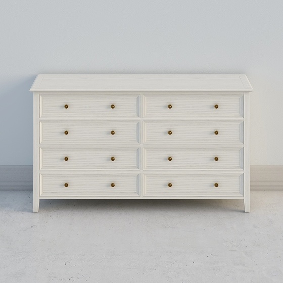 Contemporary Chest of Drawers,White