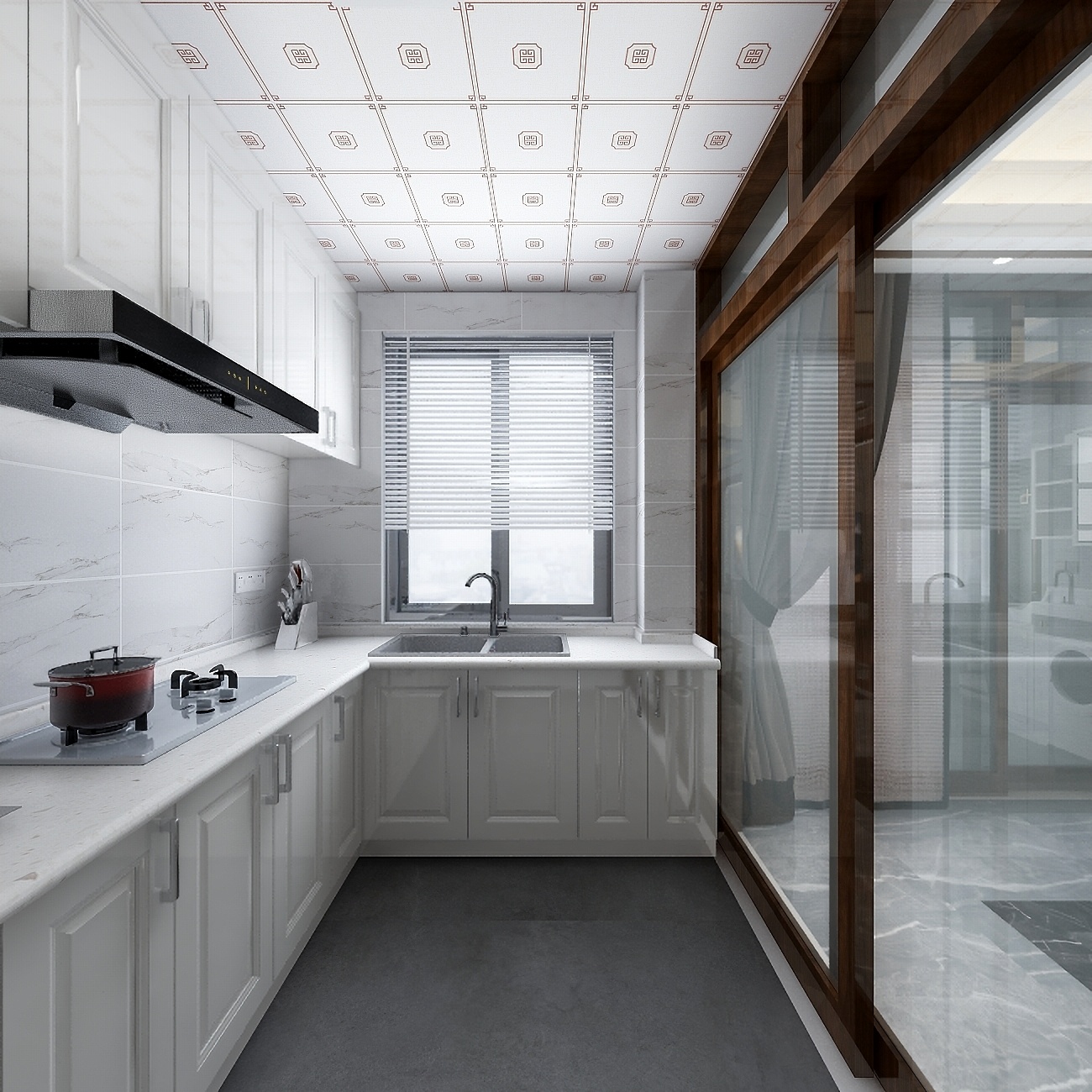 设计道也梁普荣-《新中式西门》一层厨房装修效果图第4张