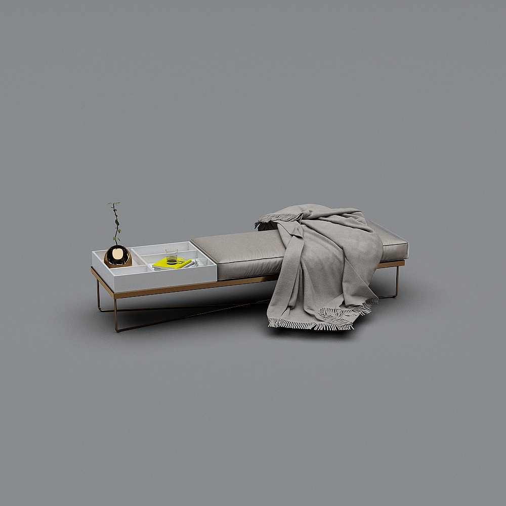 WX-现代卧室339397-床尾凳3D模型