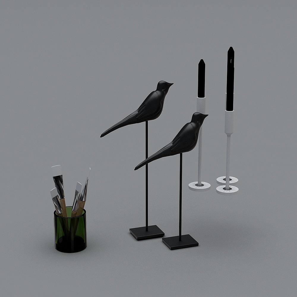 WG-工业风卧室749367-装饰品(未上传）3D模型