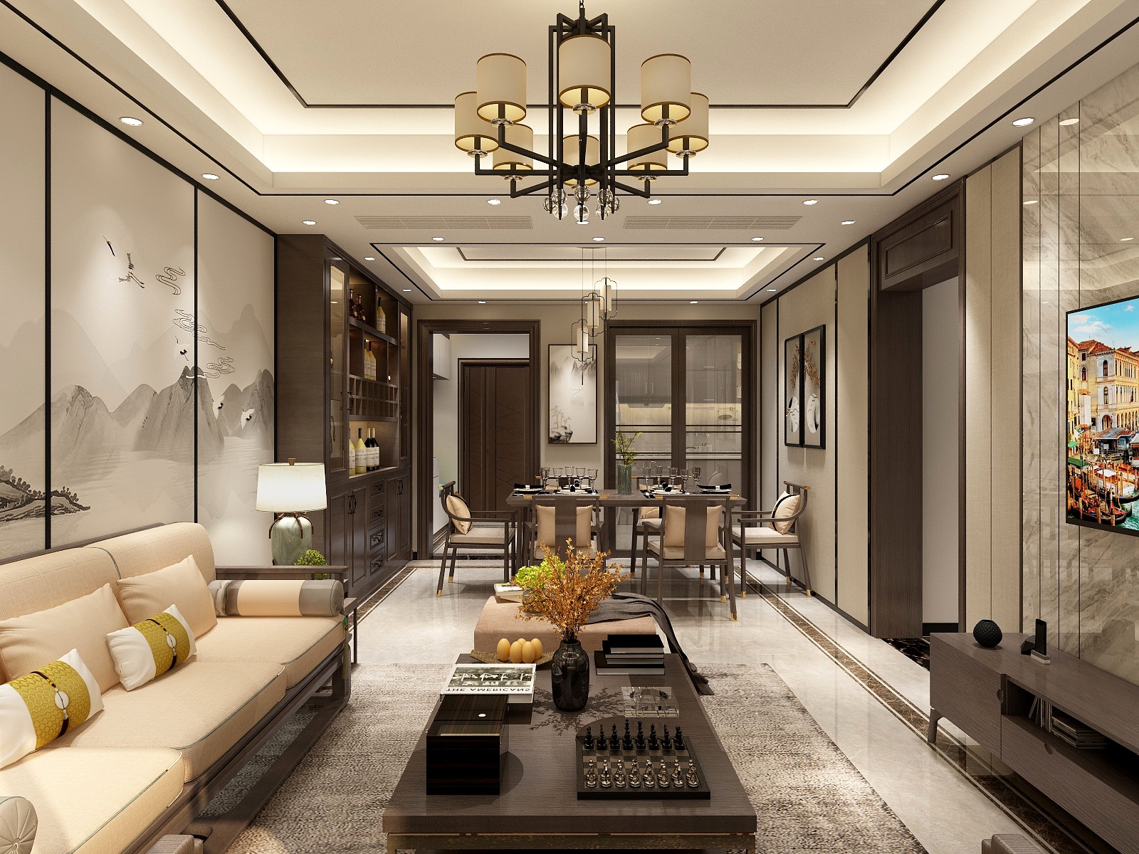 马利兴-123方新中式四居-装修设计方案