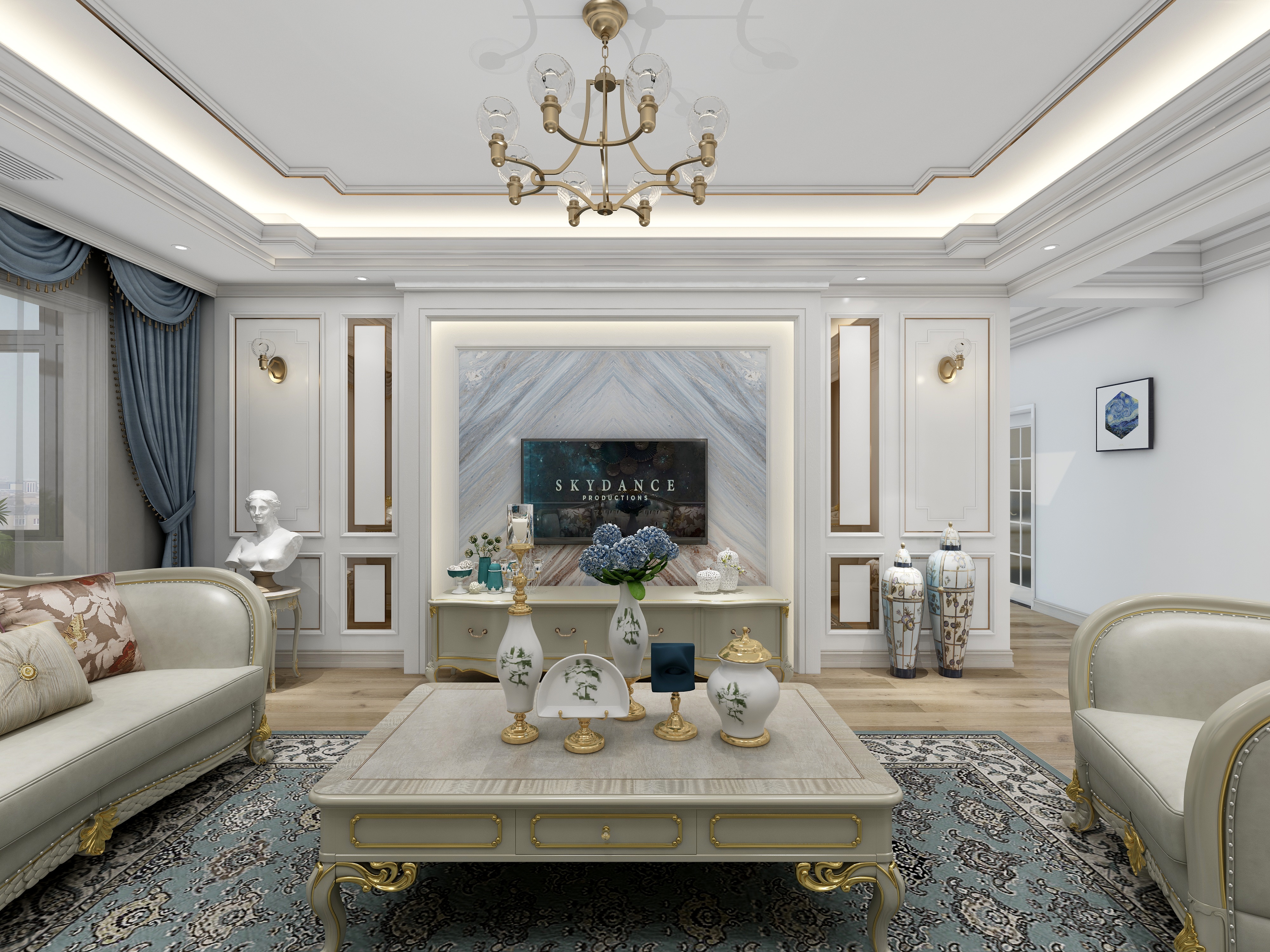 顺喜装饰工程-moonlight月光彼岸-优雅-美式-装修设计方案